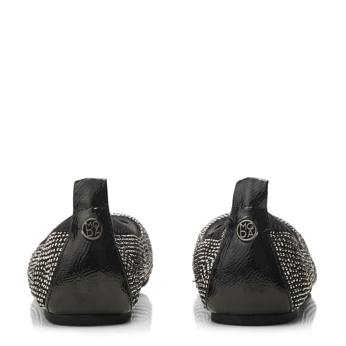 Women Moda In Pelle Flat And Ballerina Shoes Fliccy Black Textile