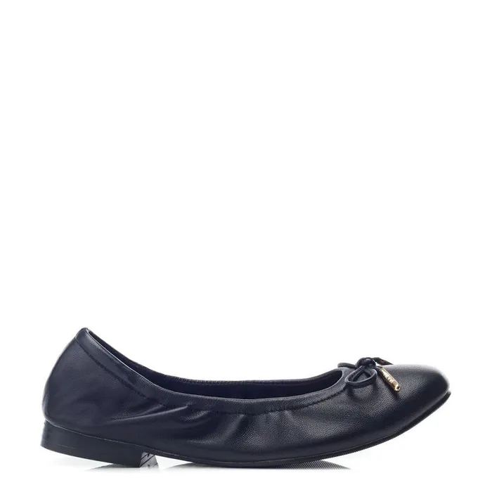Women Moda In Pelle Flat And Ballerina Shoes Freyani Black Leather