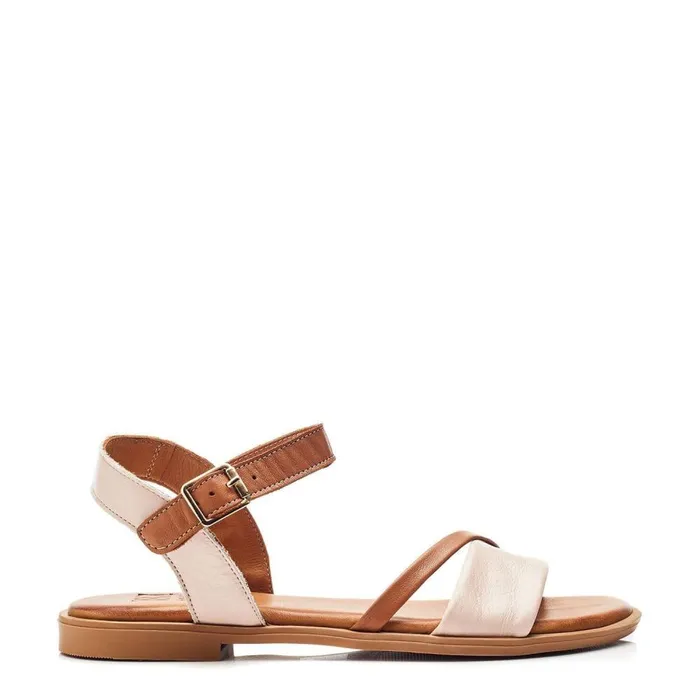 Women Moda In Pelle Flat Sandals Bsoleful BSofti Pink Leather