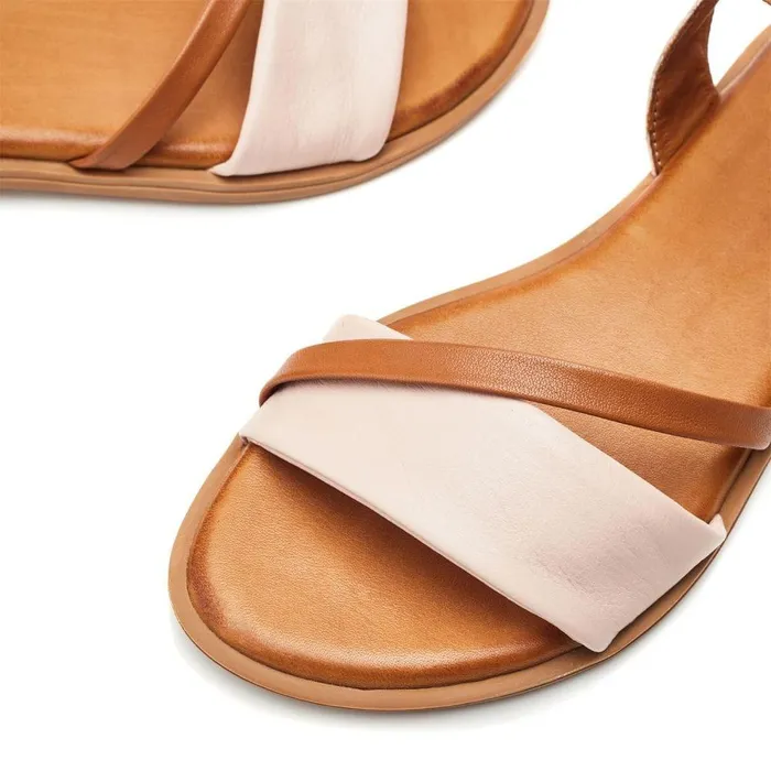 Women Moda In Pelle Flat Sandals Bsoleful BSofti Pink Leather