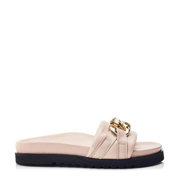 Women Moda In Pelle Flatform Sandals Bsoleful BChainer Nude Leather