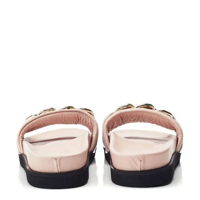 Women Moda In Pelle Flatform Sandals Bsoleful BChainer Nude Leather