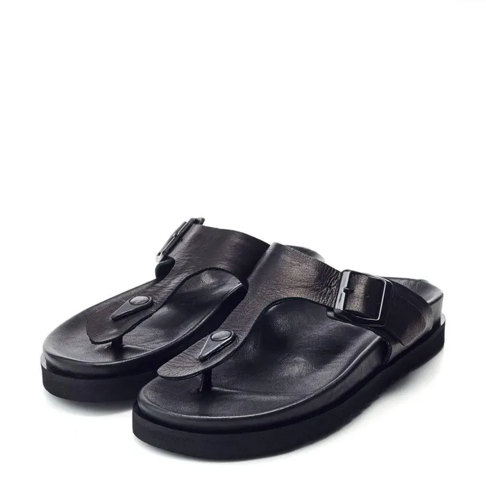 Women Moda In Pelle Flatform Sandals Bsoleful BToi Black Leather