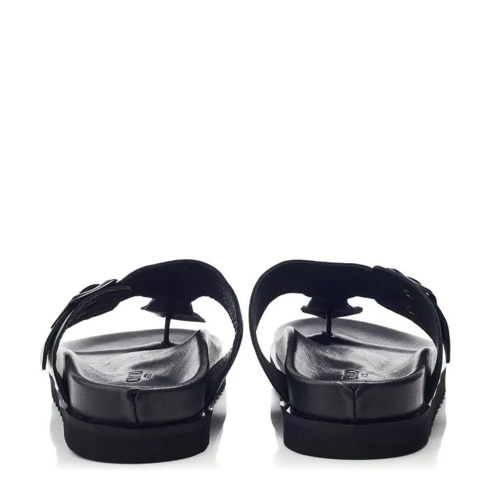 Women Moda In Pelle Flatform Sandals Bsoleful BToi Black Leather