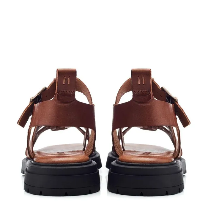 Women Moda In Pelle Flatform Sandals Shoon Sh Inshore Tan Leather