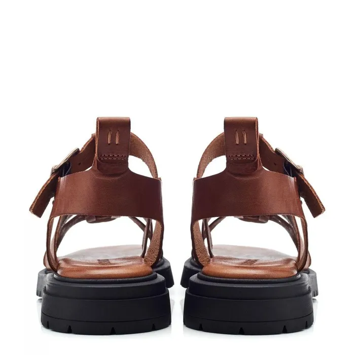 Women Moda In Pelle Flatform Sandals Shoon Sh Inshore Tan Leather