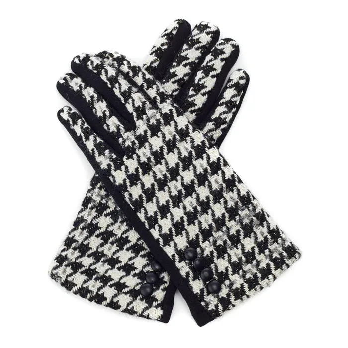 Women Moda In Pelle Gloves Blairglove BlackWhite Textile