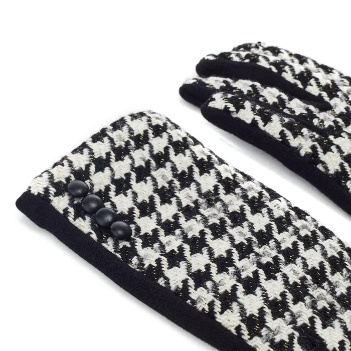 Women Moda In Pelle Gloves Blairglove BlackWhite Textile