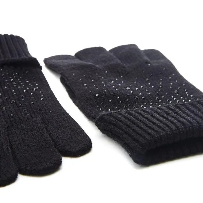 Women Moda In Pelle Gloves Praticioglove Black Textile Women Moda In Pelle Gloves Praticioglove Black Textile