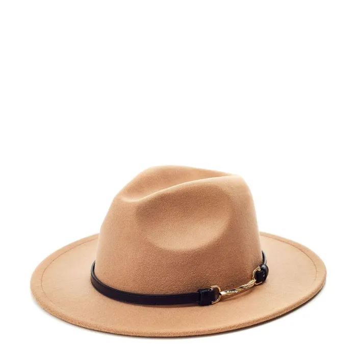Women Moda In Pelle Hats Lennoxhat Camel Textile