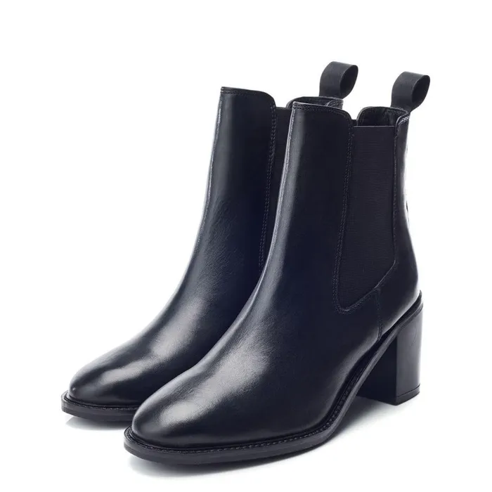 Women Moda In Pelle Heeled And Wedge Boots Bsoleful BHarry Black Leather