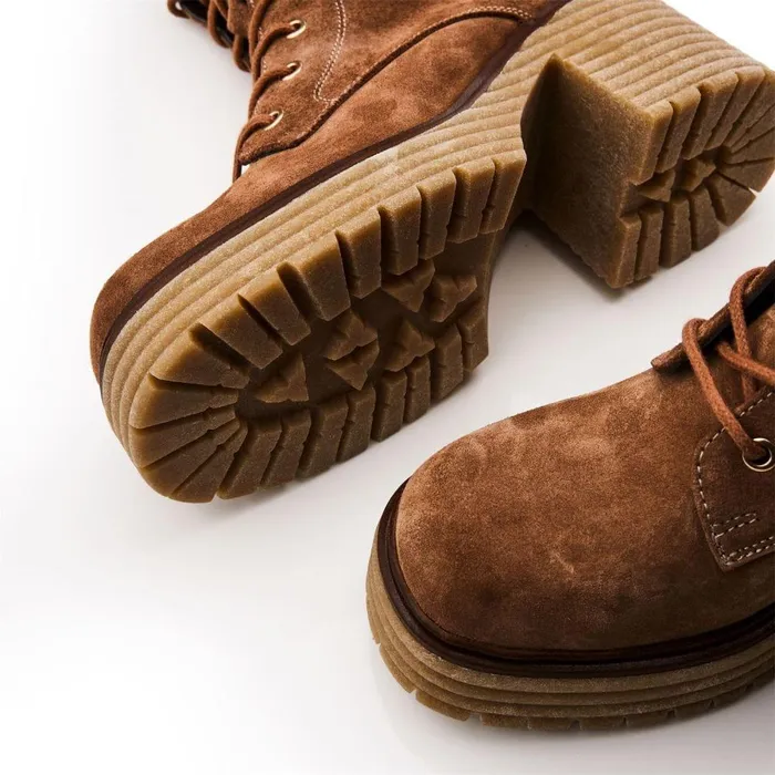 Women Moda In Pelle Heeled And Wedge Boots Shoon Sh Arenal Tan Suede