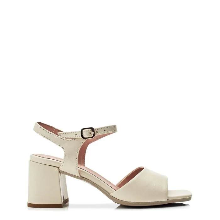 Women Moda In Pelle Heeled Sandals Bsoleful BMiresca White Leather