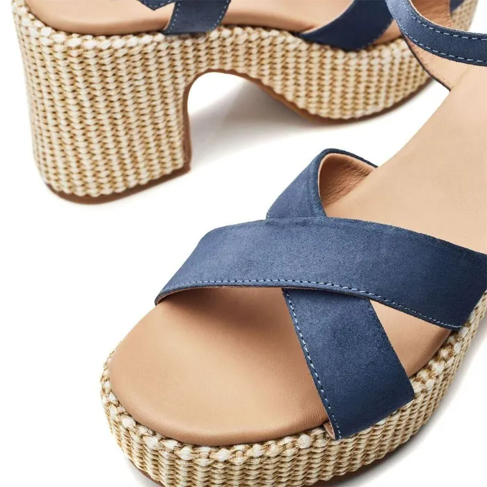Women Moda In Pelle Heeled Sandals Luchiia Blue Suede
