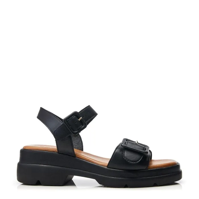 Women Moda In Pelle Heeled Sandals Shoon Sh Shore Black Leather