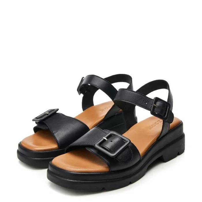 Women Moda In Pelle Heeled Sandals Shoon Sh Shore Black Leather