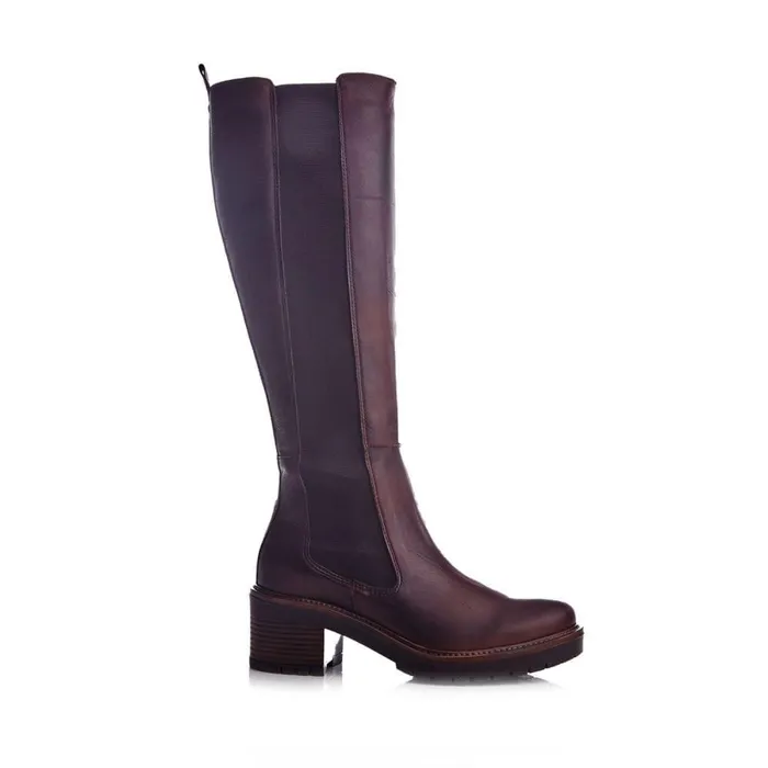 Women Moda In Pelle Knee High Boots Linettie Dark Brown Leather