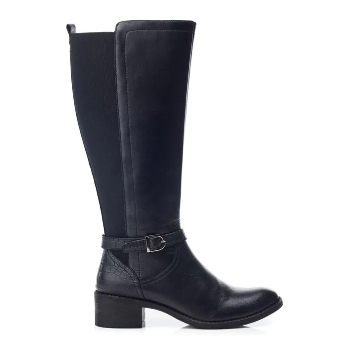 Women Moda In Pelle Knee High Boots Radelle Black Leather