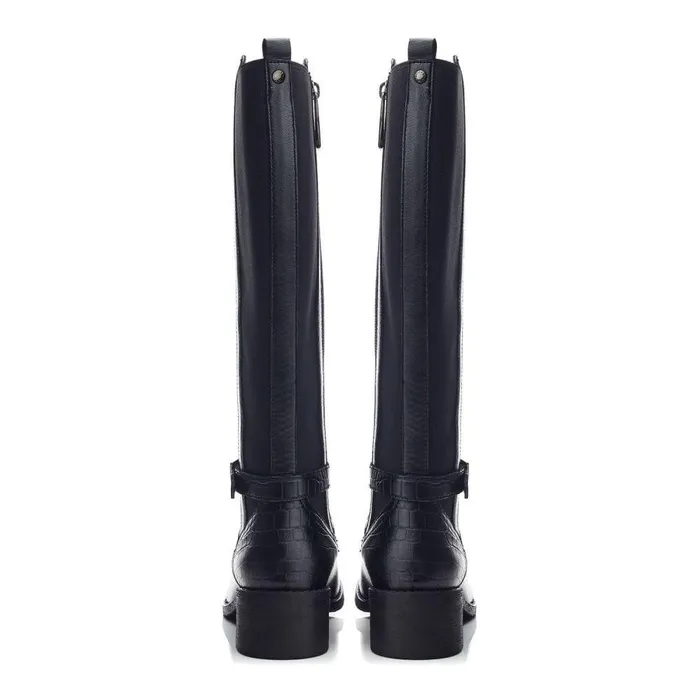 Women Moda In Pelle Knee High Boots Radelle Black Leather
