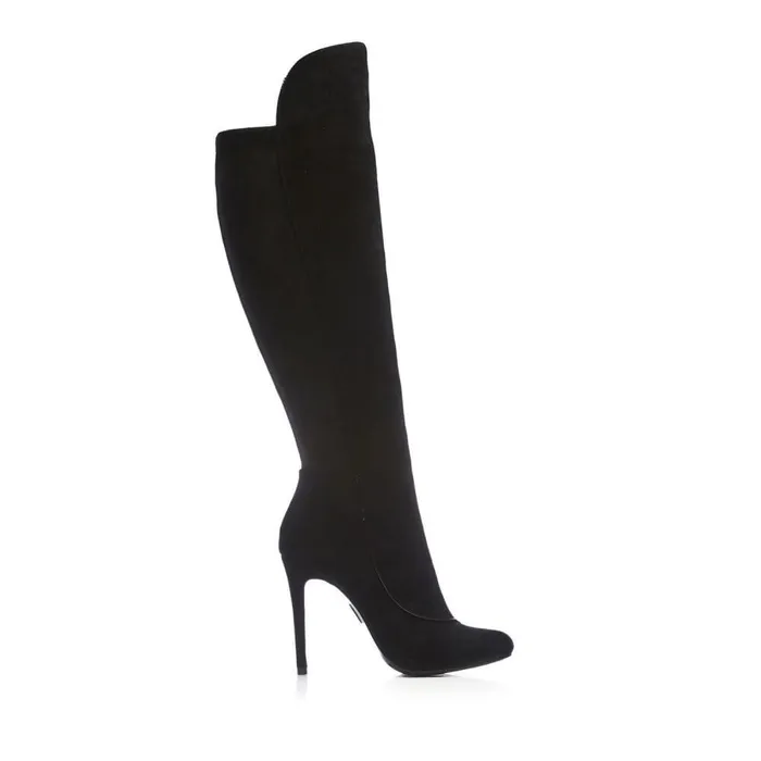 Women Moda In Pelle Knee High Boots Savi Black Suede