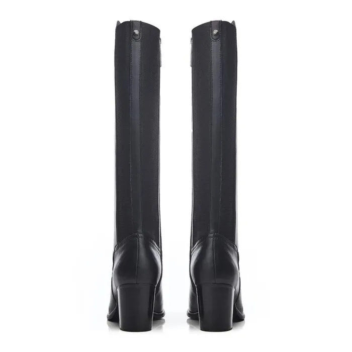 Women Moda In Pelle Knee High Boots Scarletta Black Leather