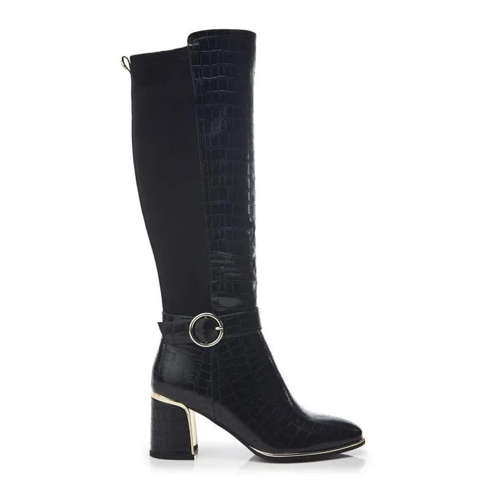 Women Moda In Pelle Knee High Boots Shantel Black Porvair