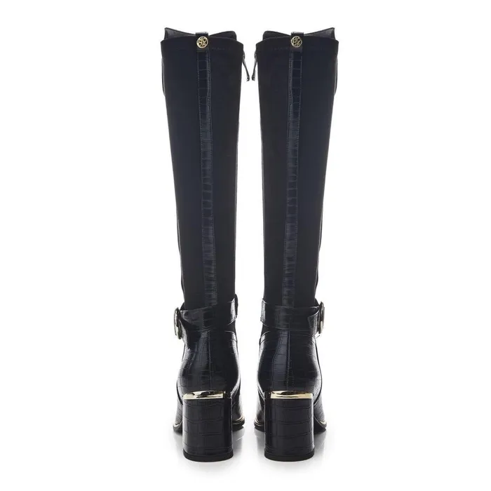 Women Moda In Pelle Knee High Boots Shantel Black Porvair