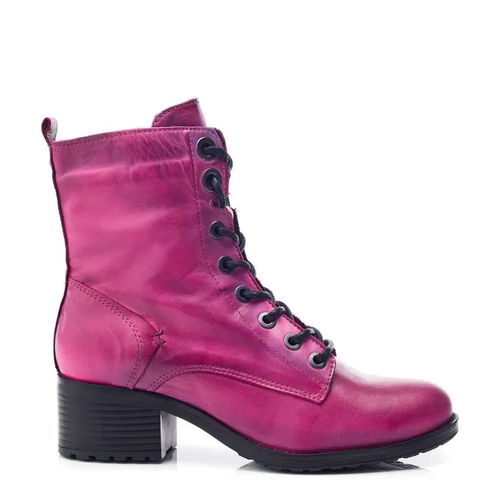 Women Moda In Pelle MidCalf Boots Bezzie Dark Pink Leather