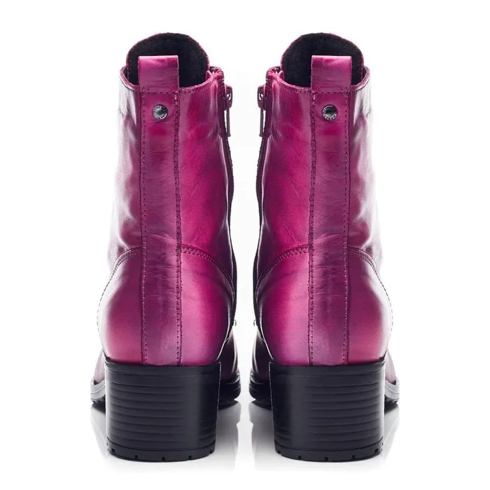 Women Moda In Pelle MidCalf Boots Bezzie Dark Pink Leather