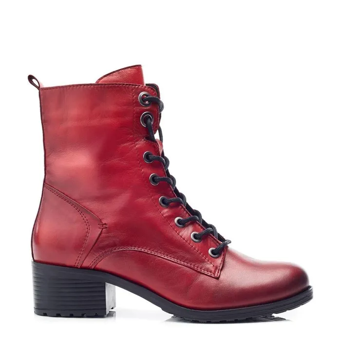 Women Moda In Pelle MidCalf Boots Bezzie Dark Red Leather