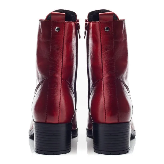 Women Moda In Pelle MidCalf Boots Bezzie Dark Red Leather