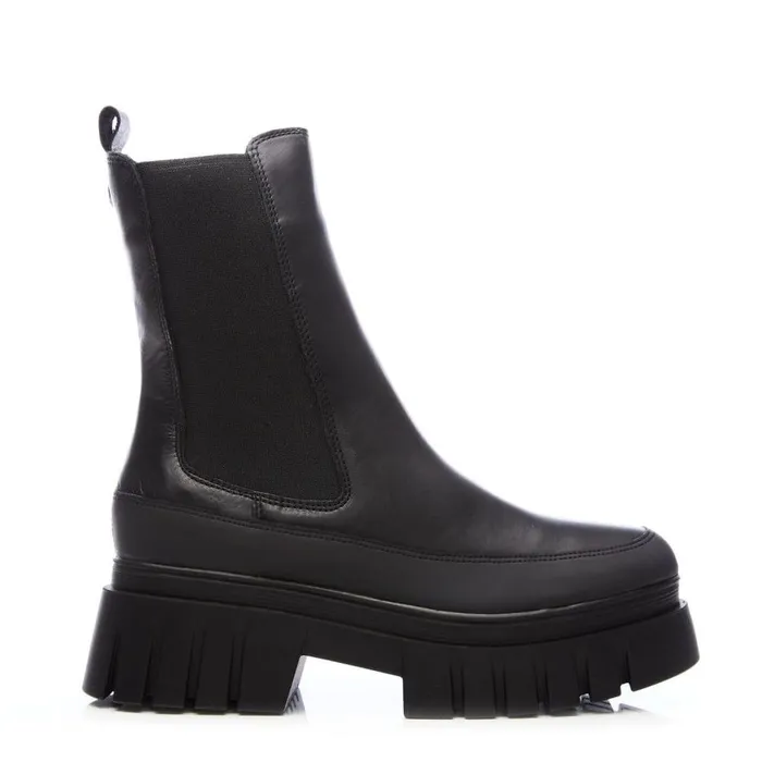 Women Moda In Pelle MidCalf Boots Diiva Black Leather