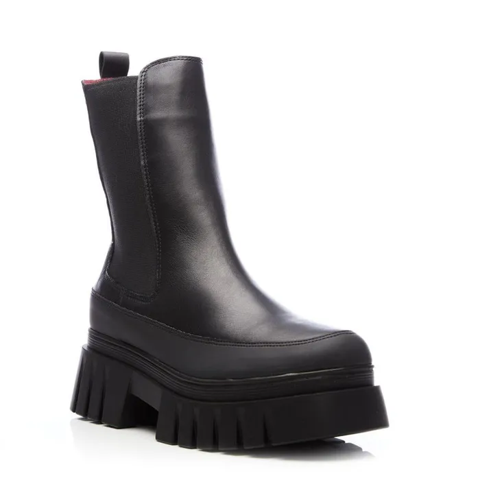 Women Moda In Pelle MidCalf Boots Diiva Black Leather