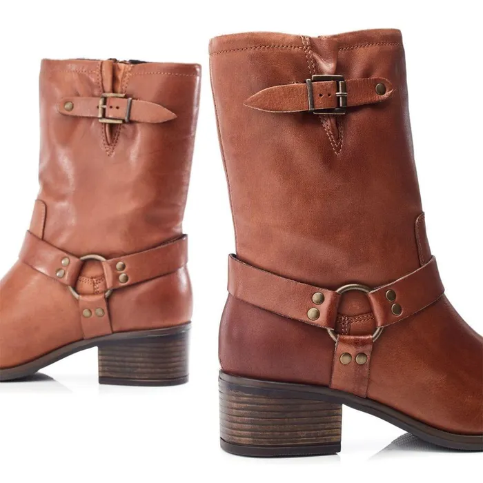 Women Moda In Pelle MidCalf Boots Ormie Tan Leather