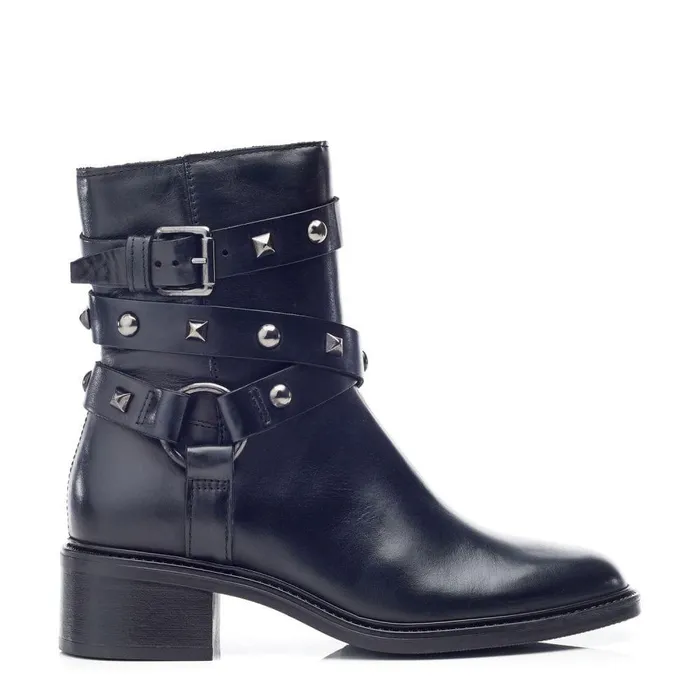 Women Moda In Pelle MidCalf Boots Orsun Black Leather