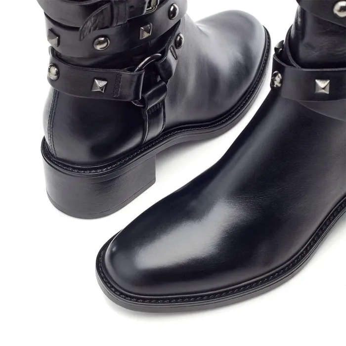 Women Moda In Pelle MidCalf Boots Orsun Black Leather