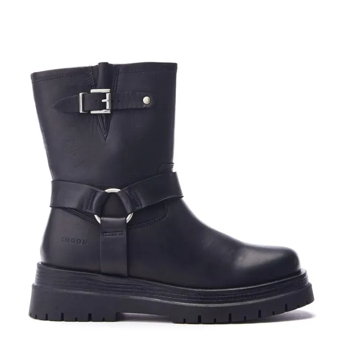 Women Moda In Pelle MidCalf Boots Shoon Sh Orleton Black Leather