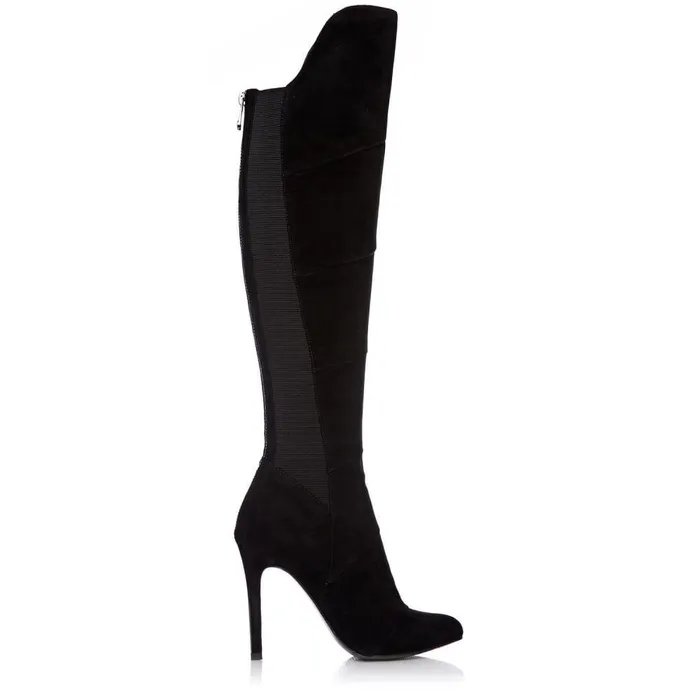 Women Moda In Pelle Over The Knee Boots Stradi Black Suede