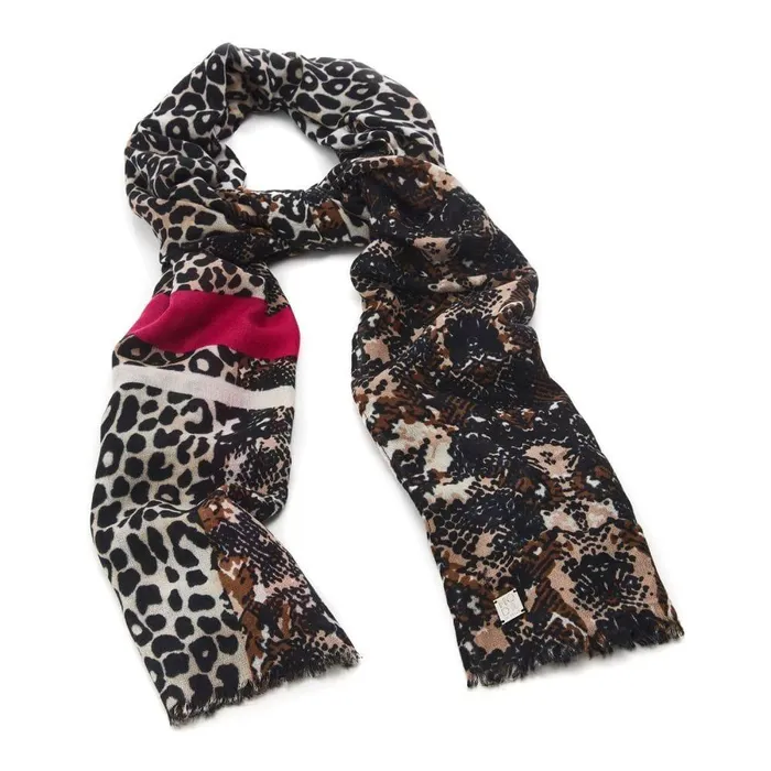 Women Moda In Pelle Scarves Elsiescarf Fuschia Textile