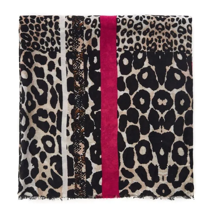 Women Moda In Pelle Scarves Elsiescarf Fuschia Textile
