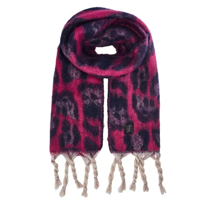 Women Moda In Pelle Scarves Lioniescarf Navy Textile
