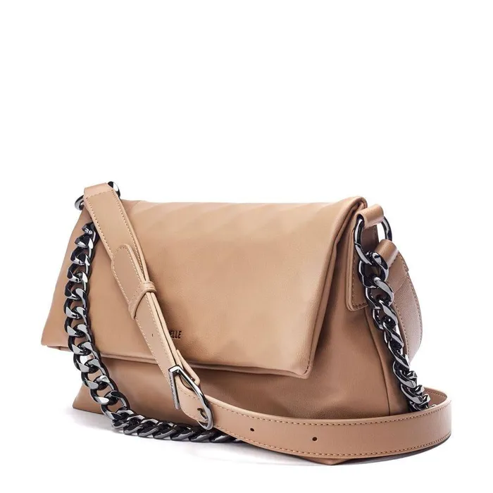 Women Moda In Pelle Shoulder Bags Berlyn Bag Taupe Porvair