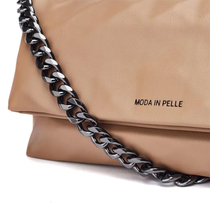 Women Moda In Pelle Shoulder Bags Berlyn Bag Taupe Porvair
