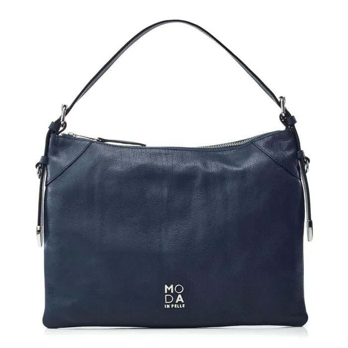 Women Moda In Pelle Shoulder Bags Jasmine Bag Navy Leather