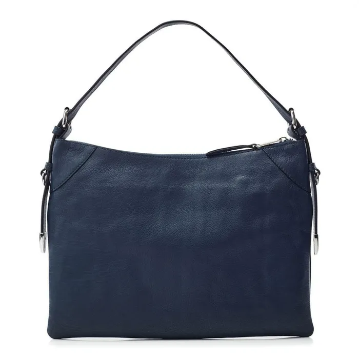 Women Moda In Pelle Shoulder Bags Jasmine Bag Navy Leather