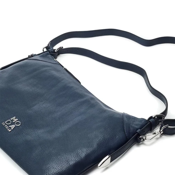 Women Moda In Pelle Shoulder Bags Jasmine Bag Navy Leather
