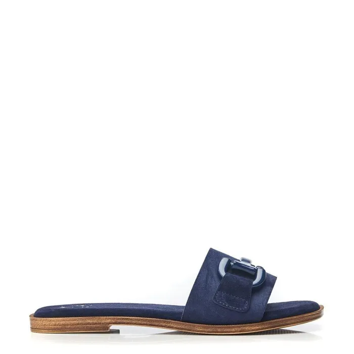 Women Moda In Pelle Slider Sandals Olayo Navy Suede