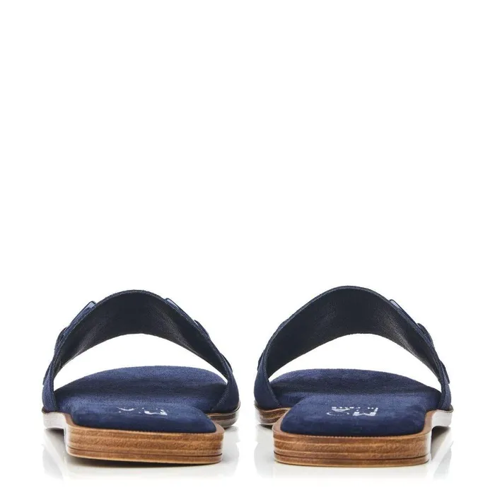 Women Moda In Pelle Slider Sandals Olayo Navy Suede