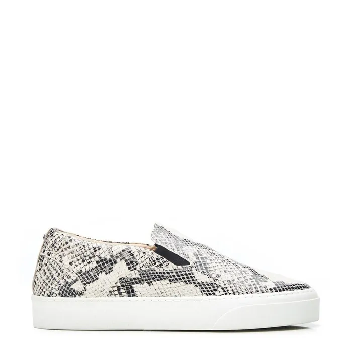 Women Moda In Pelle SlipOn Trainers Adrina Natural Snake Print Leather