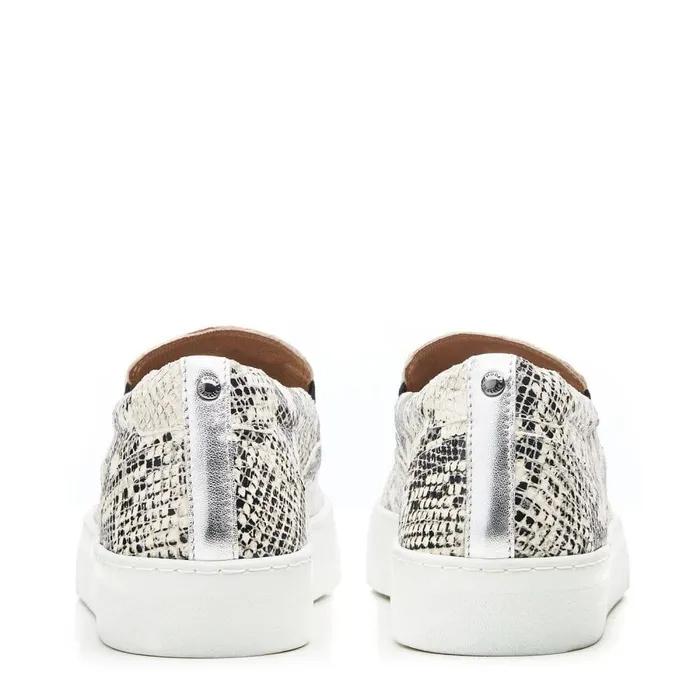 Women Moda In Pelle SlipOn Trainers Adrina Natural Snake Print Leather
